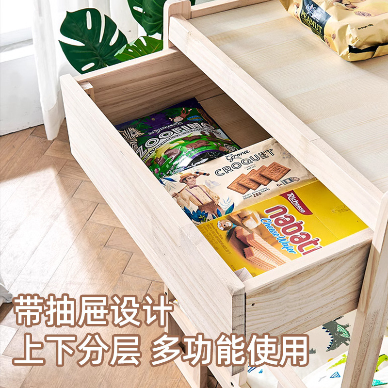 Cama para mascotas de madera maciza cama de perro de doble capa peluche perrera de perro pequeño cuatro estaciones mesita de noche universal nido de gato cama de perro de madera