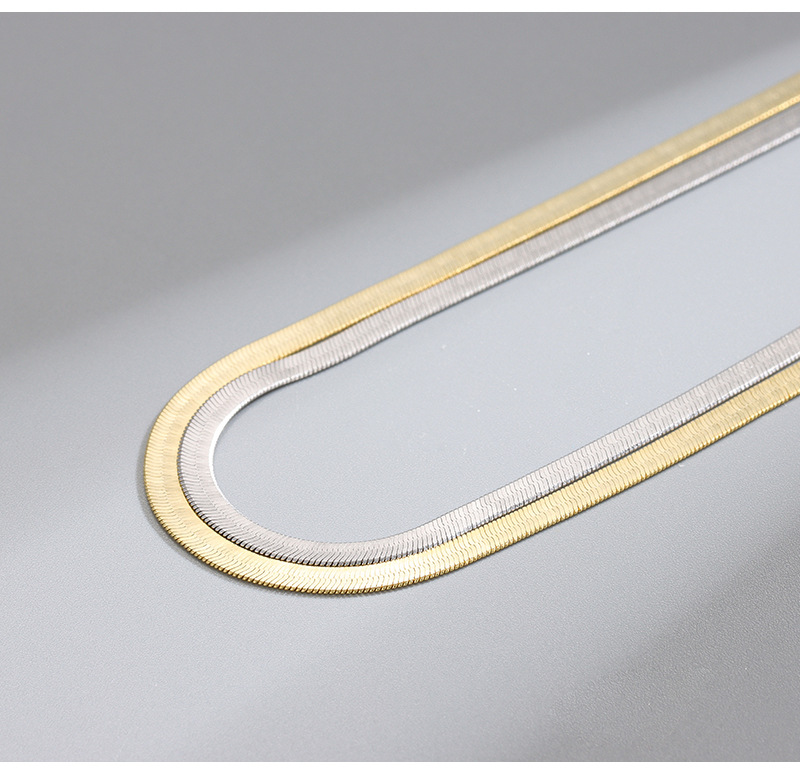 9g Weight Necklace Classification 925 sterling silver Chain Material snake chain Chain Type 1 Piece Quantity Daily Occasion 925 Sterling Silver Material Gold Plated Plating Solid Color Pattern Unisex Gender Plating Design Simple Style Style 925 Sterling Silver Snake Chain Plating Solid Color Necklace