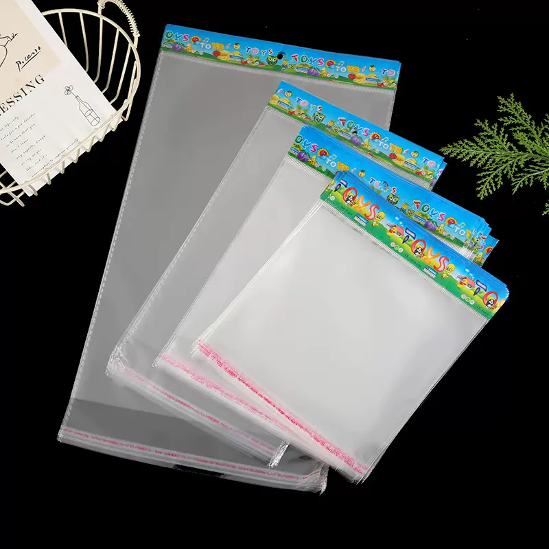 现货OPP塑料包装袋儿童玩具不干胶透明自粘袋 防尘透明opp自封袋