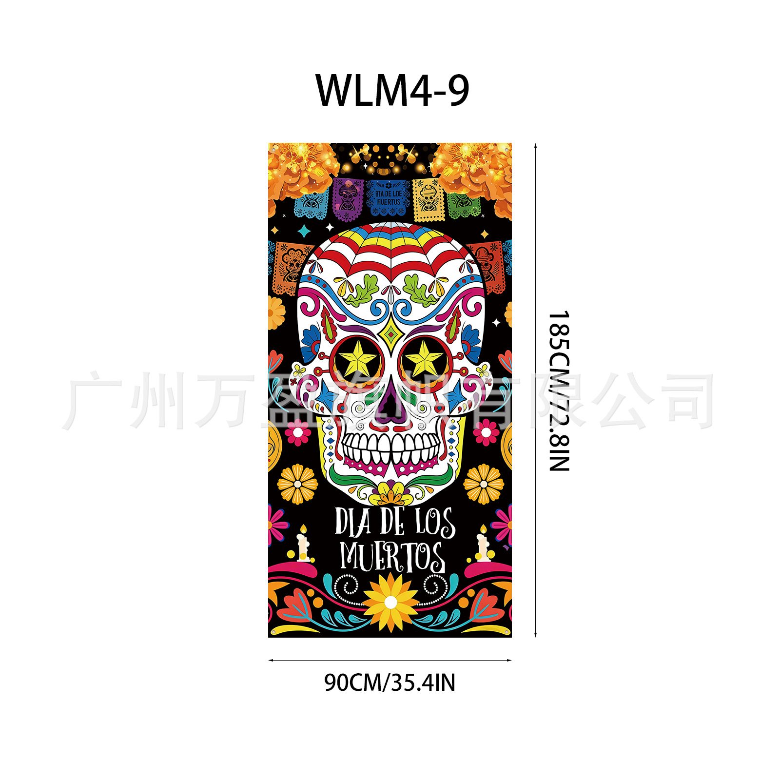 Pancarta Decorativa para Puerta de Poliéster para Día de los Muertos y Fiestas