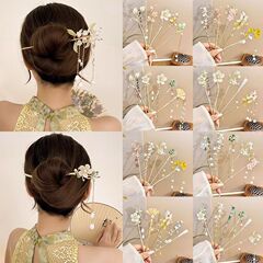 新しい中国風の合金の花のヘアピン、古代スタイルのヘアピン、ハイエンドの軽い高級タッセルヘアピン、ヘアアクセサリー卸売