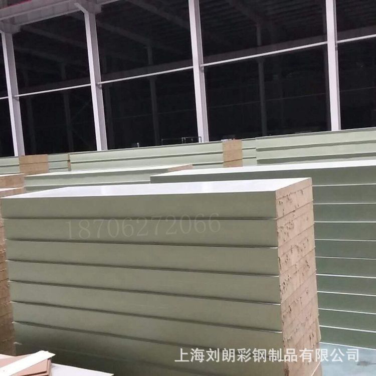 南通岩棉夹芯板生产商供应20公分岩棉彩钢板、高密度岩棉镀锌板