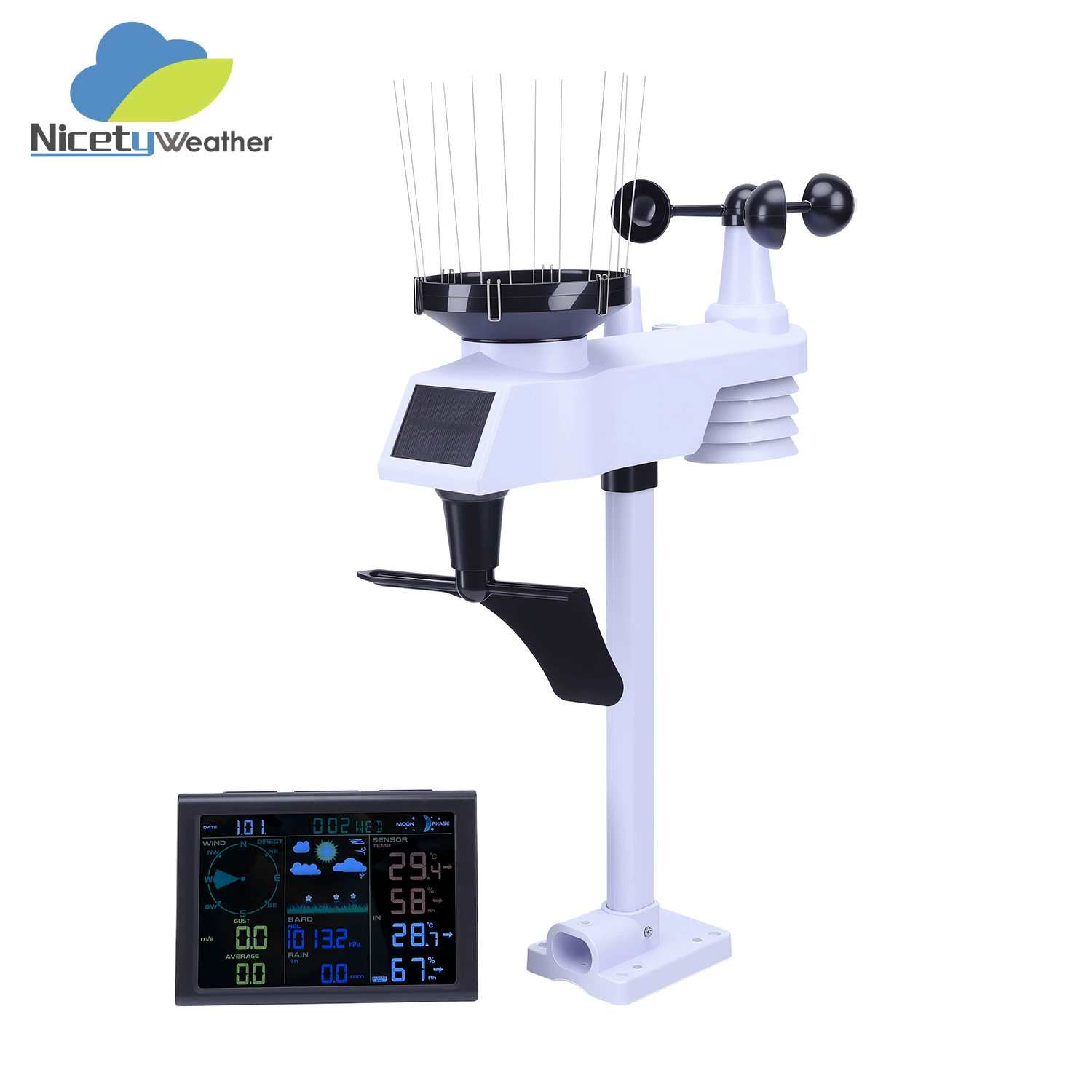 Беспроводная метеостанция с цветным экраном, измеритель температуры и влажности внутри и снаружи помещений, прогноз погоды, WeatherStation, интеллектуальная метеостанция