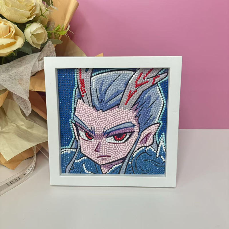 Nueva pintura de diamantes Nezha para niños hechos a mano bricolaje dibujos animados Sanrio pegatinas de mampostería juguetes de diamantes adhesivos para niñas