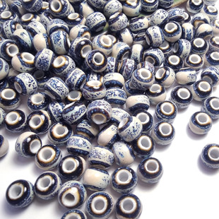 Double Orchid Kiln Turned Ceramic Beads Accessories Wholesale Handmade Beads DIY Material Jewelry Loose Beads Mixed Beads