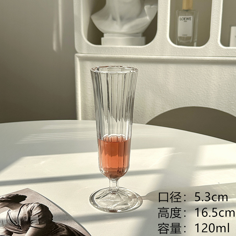 Tazas de vino de alta calidad, tazas de diamantes en relieve retro, tazas de vidrio, tazas de champán, tazas de jugo