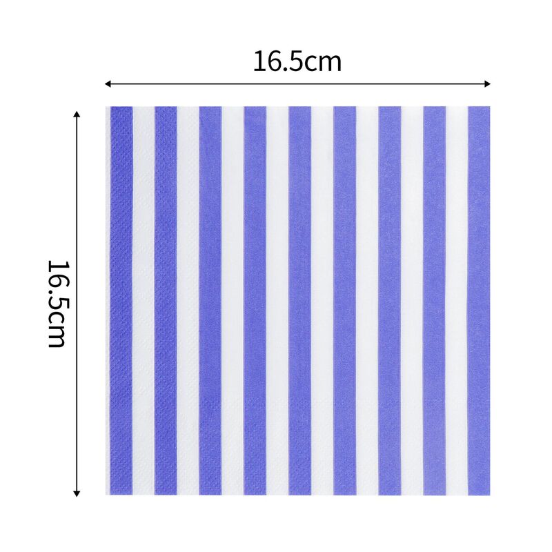 New Cross-Border Striped Colorful Printed Paper Napkins for Birthday Parties, Disposable Party Supplies, Food Grade