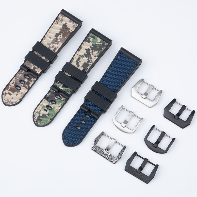 Nylon Silicone Rubber Watch Band Fit 47 Dial PAM00753 26mm Jeep Di * Sai