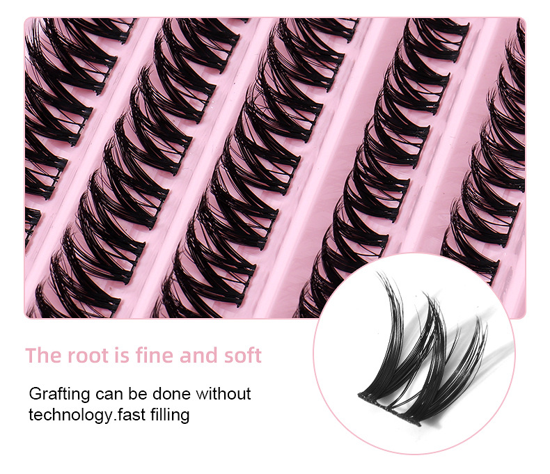 New  single cluster natural large capacity eyelashes, segmented hair, daily DIY grafting eyelashes_voghion.com