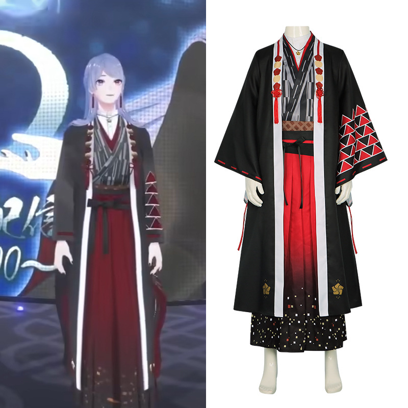 vtuber虚拟cos服弦月藤士郎cosplay和服武士服扮角色演服日式长袍