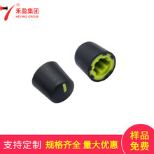 厂家批发塑料双色旋钮 塑料轻小调音台混音器声卡塑胶旋钮X64黑绿