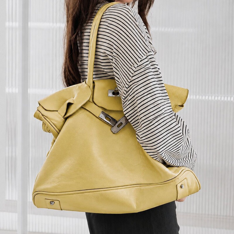 Vintage Soft Leather Birkin Bag 2026 New Model Women's Tote Bag Large Capacity Textured Commuting Kelly Handbag for Women Vintage Soft Leather Birkin Bag 2026 New Model Women's Tote Bag Large Capacity Textured Commuting Kelly Handbag for Women