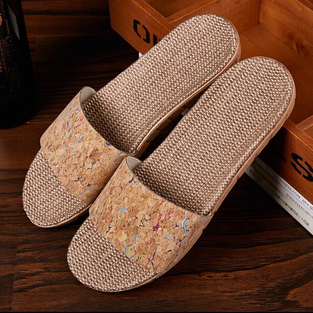 Home Wood Grain Linen Slippers for Women plus size Summer New Indoor Home Use Couple Sandals for Men Cross-border Sale in Summer Home Wood Grain Linen Slippers for Women plus size Summer New Indoor Home Use Couple Sandals for Men Cross-border Sale in Summer