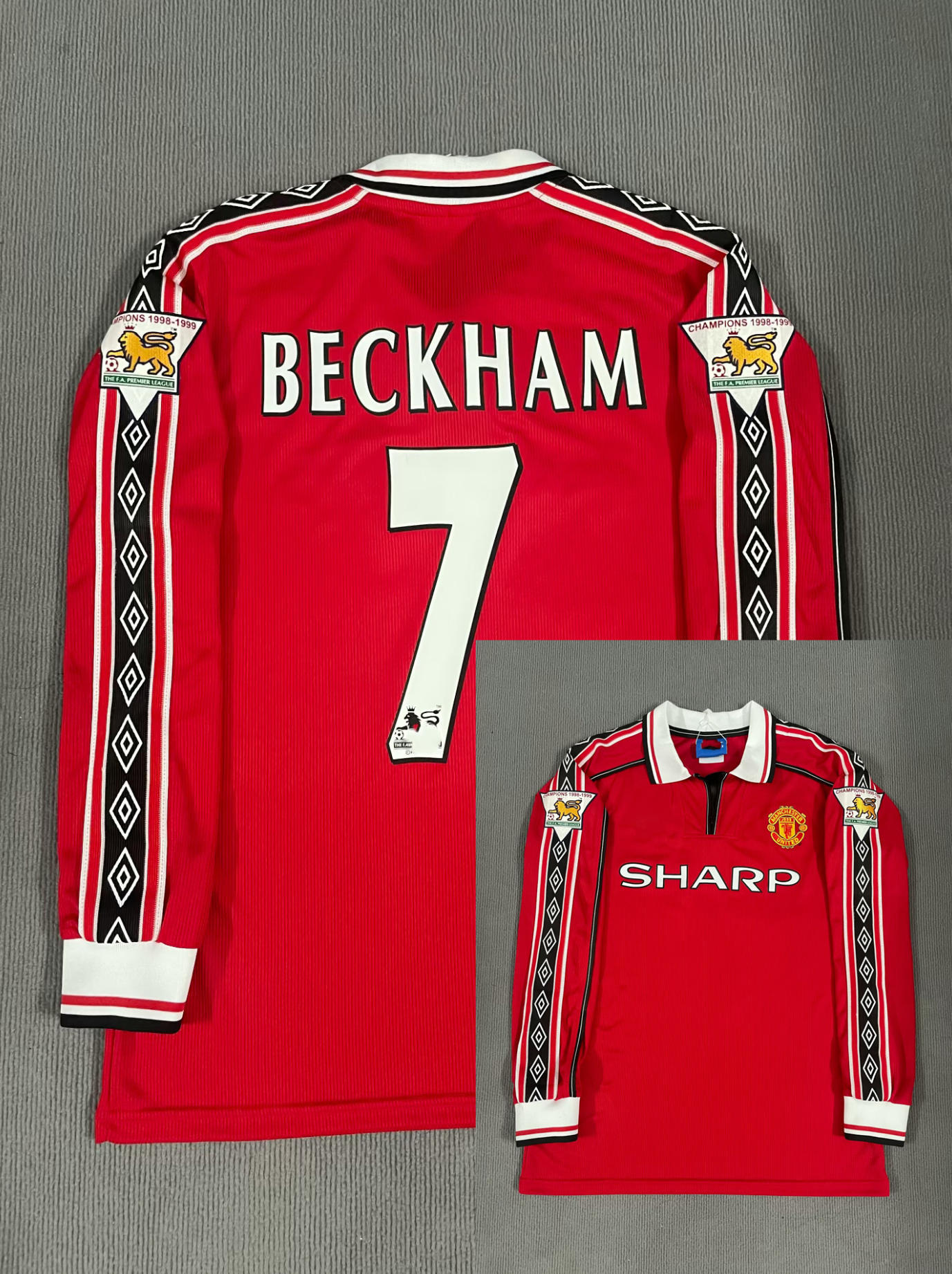 レトロなサッカー服の人気タイプのAC/22番カード80番のロマン聯紅魔ベッカム源メーカー