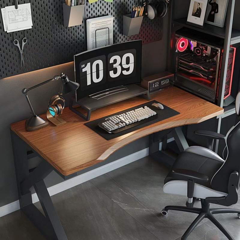 Computer Desk, Desktop Desk, Student Home Writing Desk, Bedroom Office Gaming Table, Simple E-Sports Table and Chair Set