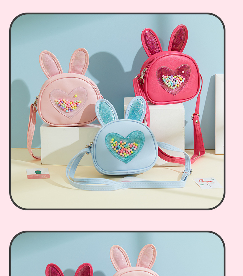 Kid's Mini Pu Leather Heart Shape Cute Zipper Crossbody Bag display picture 2