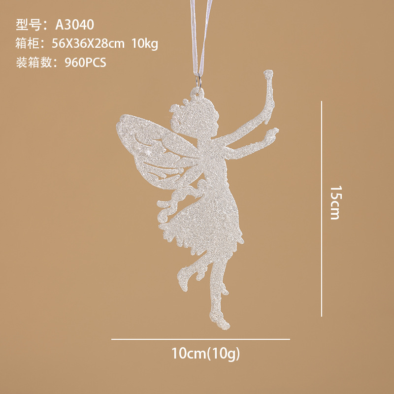 Ventas transfronterizas de champán de Navidad, colgantes de polvo brillante, colgantes de nieve, adornos de árbol de Navidad, props de disparo