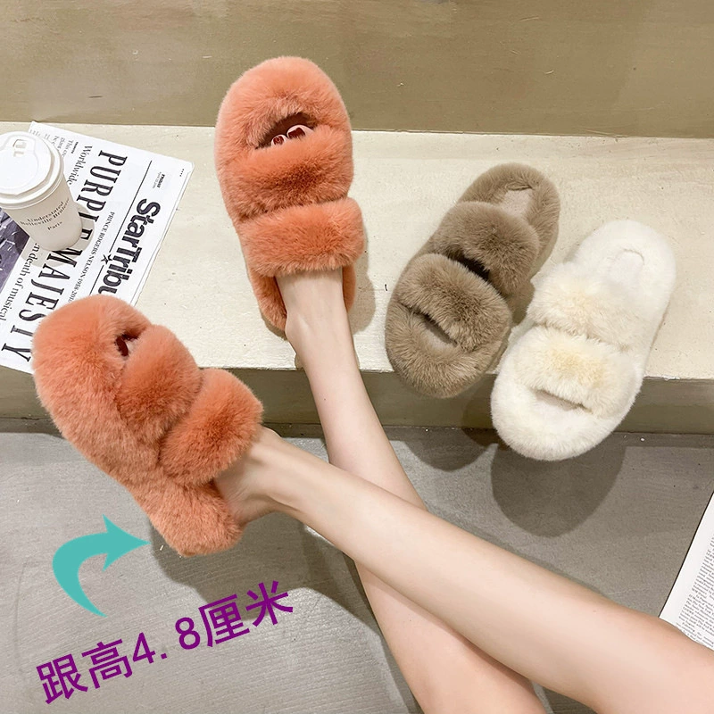 Тапочки Мао на толстой подошве, женские туфли на плоской подошве, новая зимняя модная Домашняя и верхняя одежда в Корейском стиле, хлопковые тапочки Мао в стиле Интернет-знаменитостей, 2022