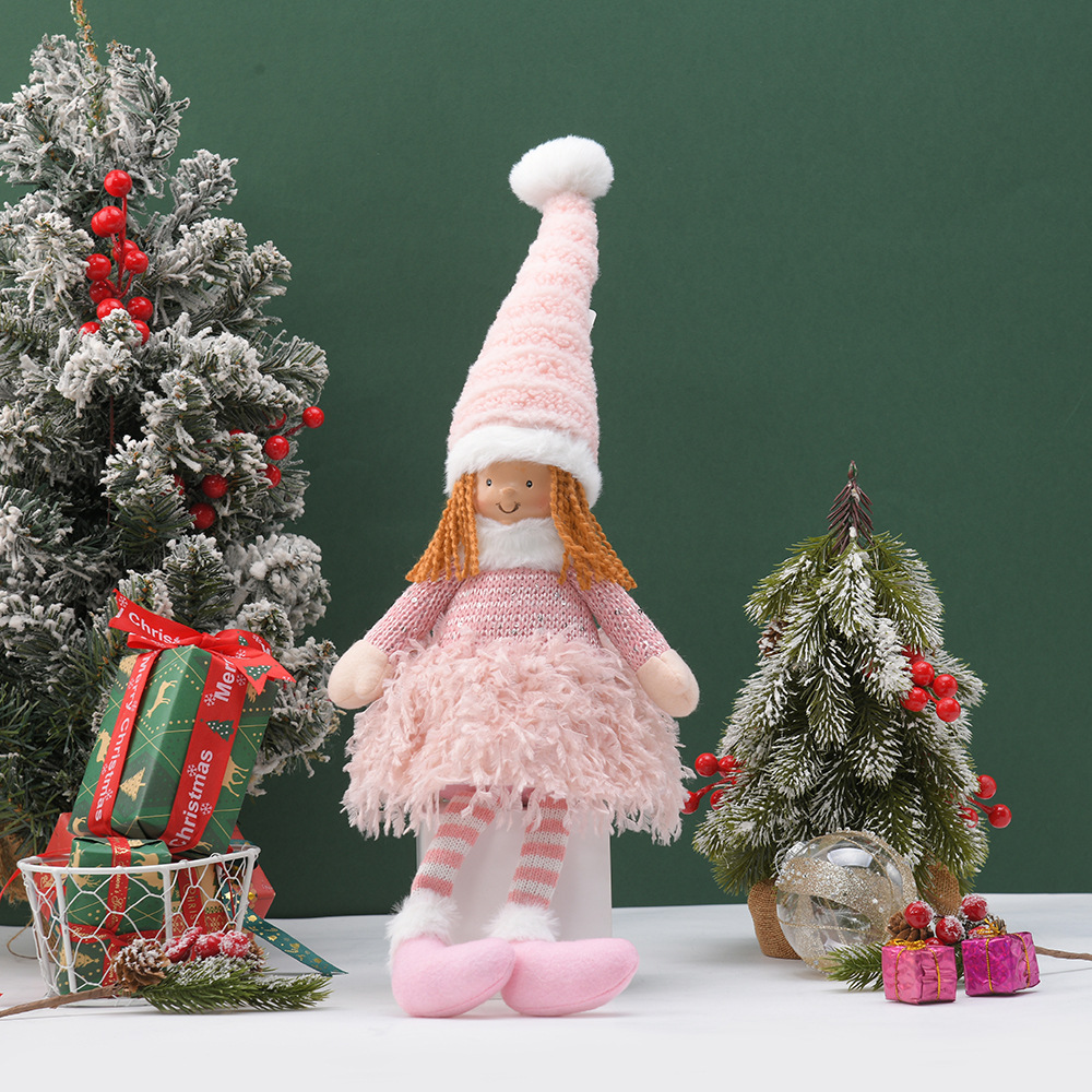 Nuevo producto transfronterizo 2026: Muñeco de Navidad rojo y verde, lindo elfo de juguete, decoración festiva, adorno de ángel para escritorio. image 7