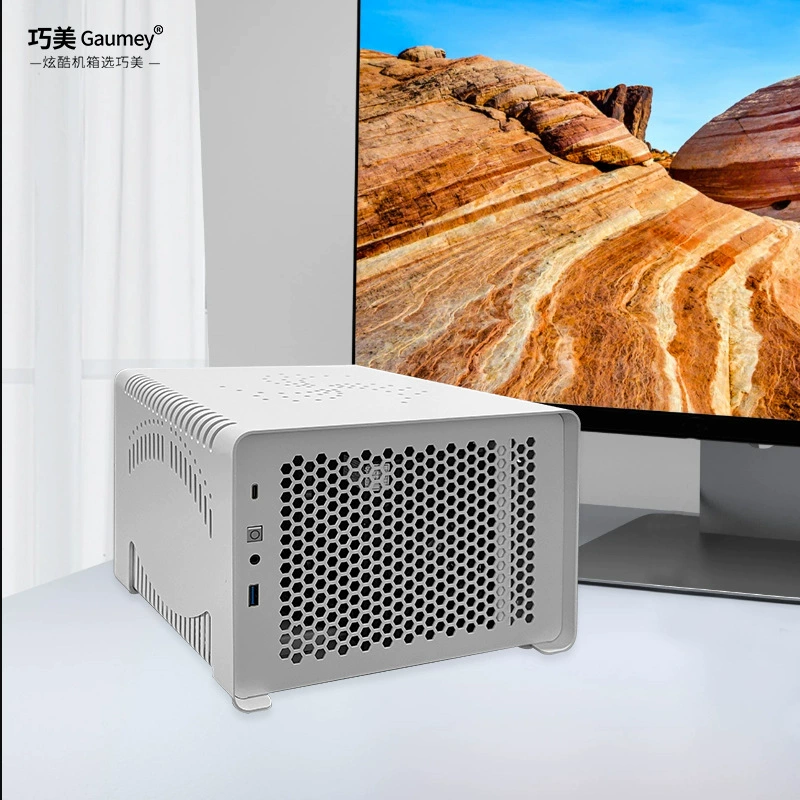 Корпус компьютера Itx из листовой металлоконструкции, горизонтальный маленький корпус миниатюрный металлический корпус мини-хост мини-белый