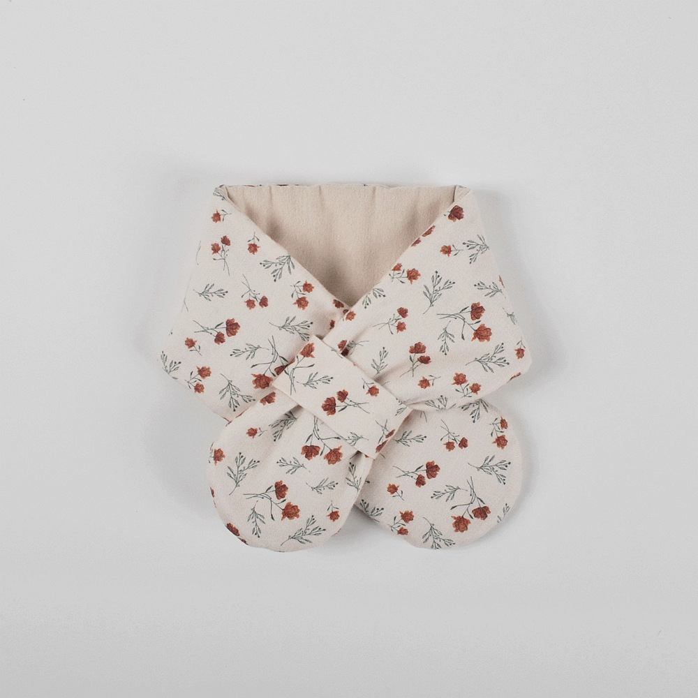 Moinmlon Winter New Baby Camellia Scarf Baby Cotton Can Be Inserted into the Baby Warm Scarf Soft