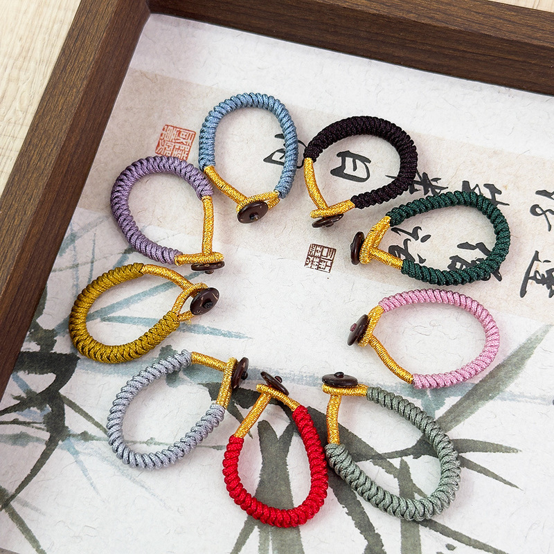 Diamond Knot Braided Rope Open Coil Keychain Braided Rope DIY Bag Lanyard Tassel Car Hanging Accessories Accessories