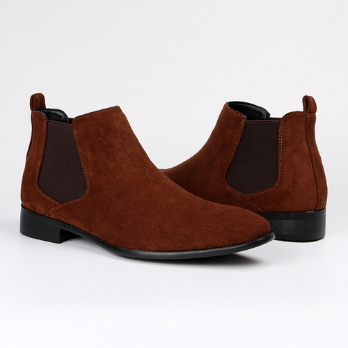 Men's Chelsee Boots with Square Toe, Unisex Fashionable Men's Short Boots Ankle Boots