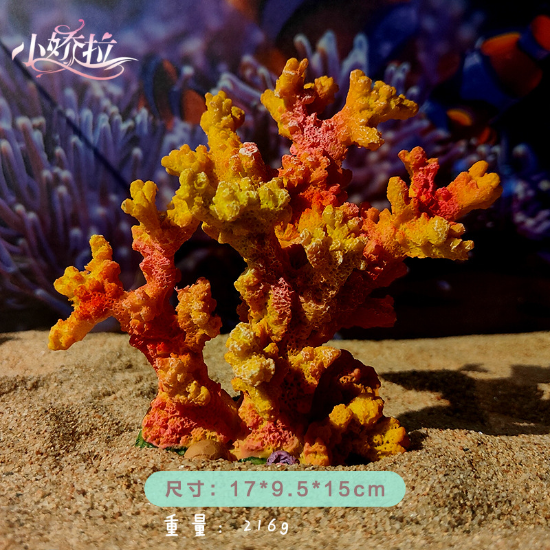 Nueva resina de arrecife de coral acuario pecera decoración decoración colorida caja nueva botella de agua marina paisajismo rama de hierro