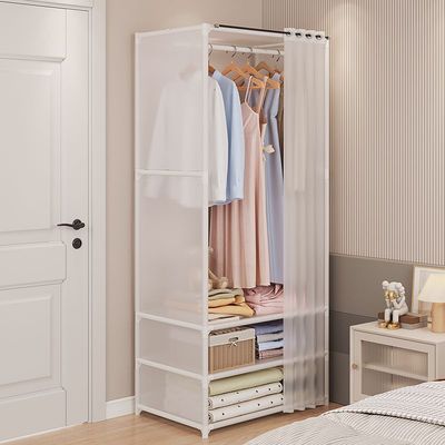 wardrobe simple and easy Fabric art Open the door household bedroom Rental Assemble clothes to ground vertical capacity Lockers