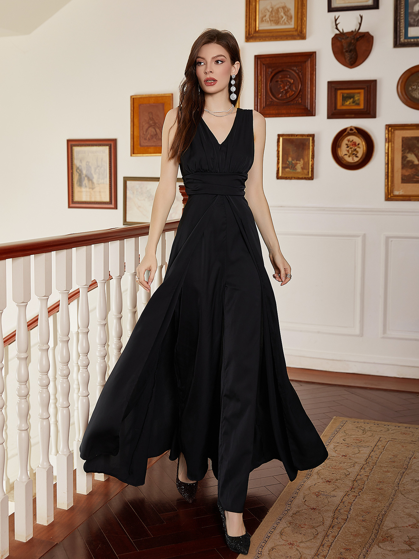 2025 temperamento noble black junkie lujo ligero vestido de fiesta vestido de cumpleaños vestido de cena