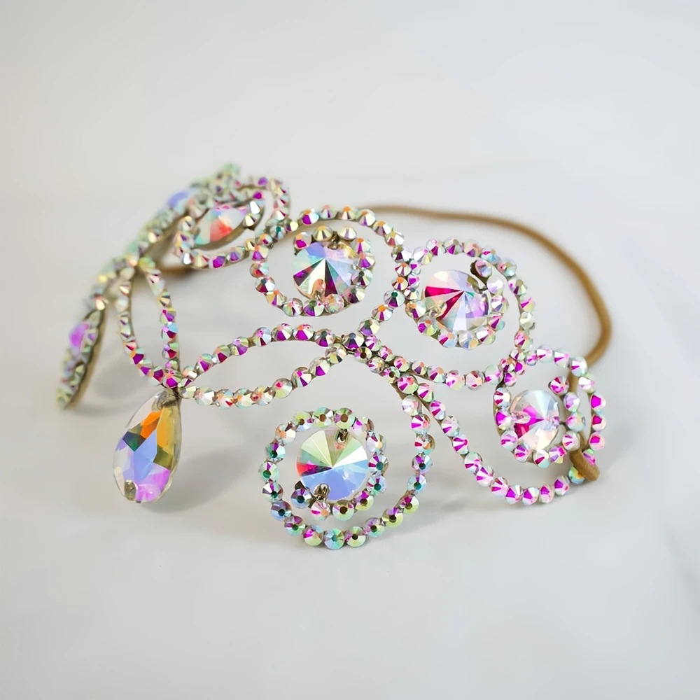 Transfronterizo nuevo goteo de cabello frente cuerda elástica tocado de diamante joyería para el cabello accesorios exóticos para mujeres Headwear