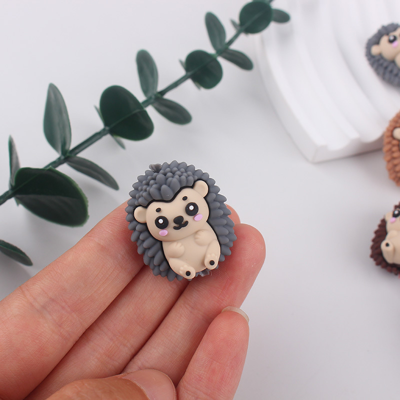 Nuevo erizo cuentas de silicona cuentas lindas de silicona de dibujos animados bolígrafo de cuentas de bricolaje mordedor para niños cadena anti-caída cuentas