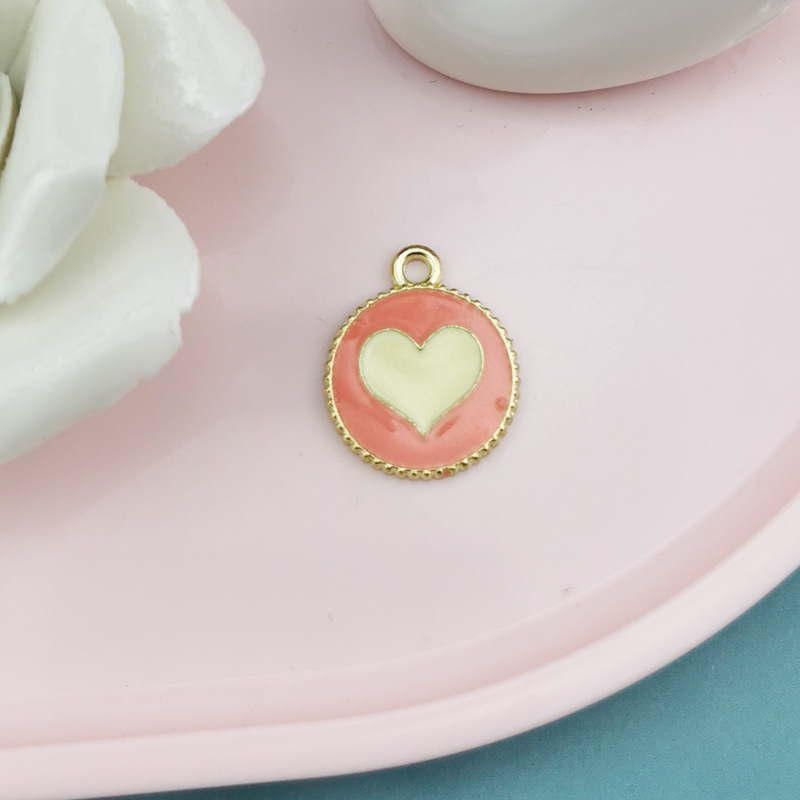 Alloy Material 10 PCS/Package 15 * 19mm Alloy Round Heart Shape Polished Pendant