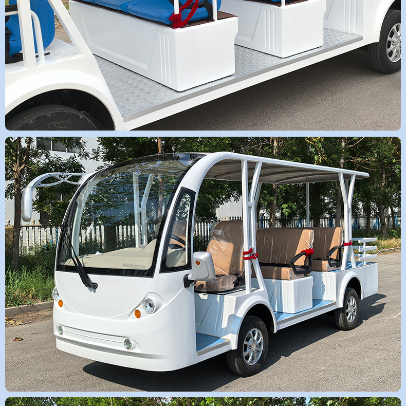 5-Row 14-Seat Tourist Electric Sightseeing Vehicle for Hotel Transfers, Real Estate Viewings, Rvs, and Scenic Spots Electric Sightseeing Shuttle