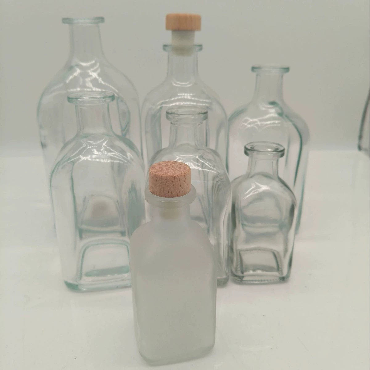 100-700ml Прозрачное стекло квадратная фруктовая бутылка для вина Mengsha ледяная бутылка для вина Muxai