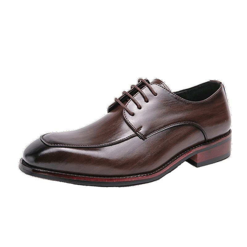 Comercio exterior al por mayor calzado de cuero cuadrado de estilo británico talón grueso vestido de negocios zapatos casuales de novio zapatos casuales de hombre image 5