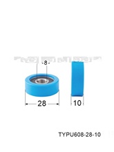 608包胶轴承滑轮8*28*10PU聚氨酯UMBB8-28软胶传送带滚压轮轴承轮