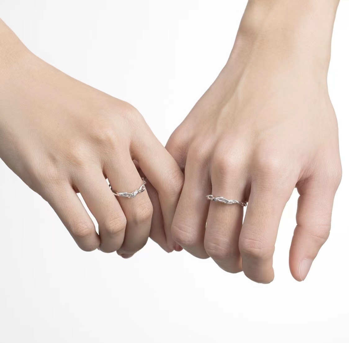 Personalised Weaving Design Couple Rings High-end Trendy Jewellery_voghion.com