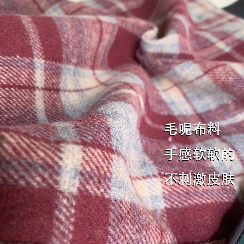 Retro color mezclado tejido lana Plaid hombro bolsa diaria versátil gran capacidad Plaid bolsa bolso de mano de las mujeres