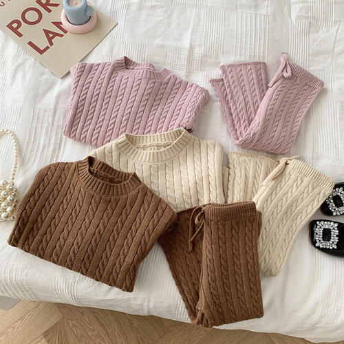 Children's twist sweater 0-6 years old spring Korean children's clothing girls solid color spring tops baby clothes CY887