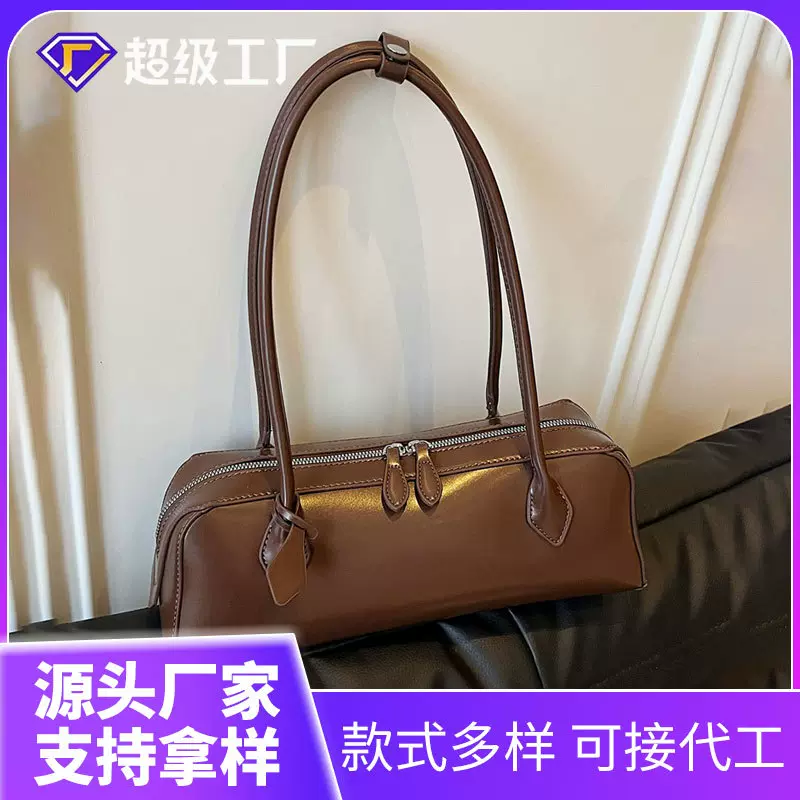 跨境女包2025新款腊肠包长柄法棍包小众复古腋下包女士手提单肩包