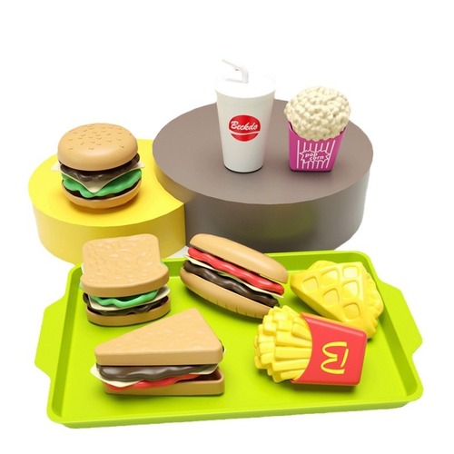 2024 Shopee cross-border new toys children’s play house toy set simulated fast food snacks vegetables and fruits