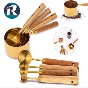 New stainless steel measuring spoon coffee with scale measuring cup baking measuring spoon household kitchen precision gram spoon wholesale