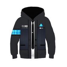 外贸新款   底特律同款儿童卫衣  3D数码印花连帽外套cosplay周边