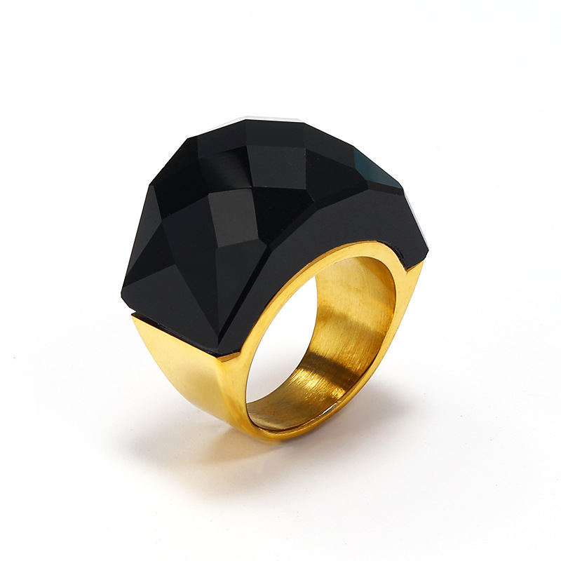 18g Weight Rhinestones Inlay Material Rings Classification 1 Piece Quantity Holiday, Daily Occasion Titanium Steel Material Color Block Pattern Men's Gender Inlay Design Simple Style, Classic Style Style Simple Style Classic Style Color Block Titanium Steel Inlay Rhinestones Men's Rings 5