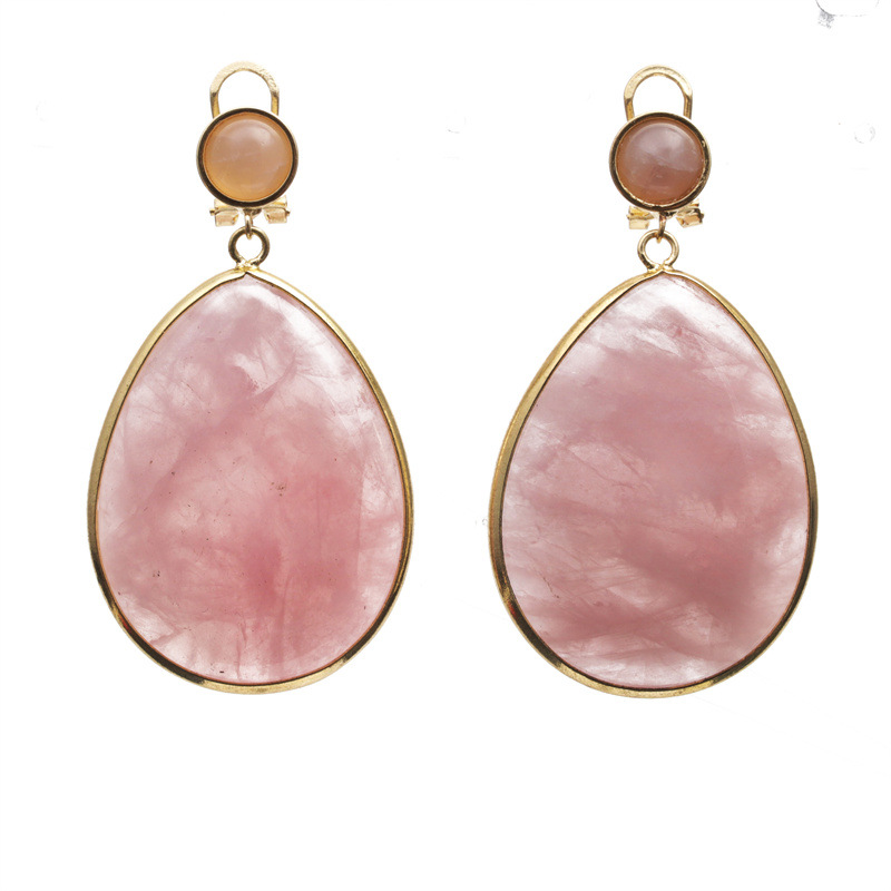 Europea y americana transfronteriza azul oro gota colgante pendientes simples exageradas pendientes de cristal Turquesa