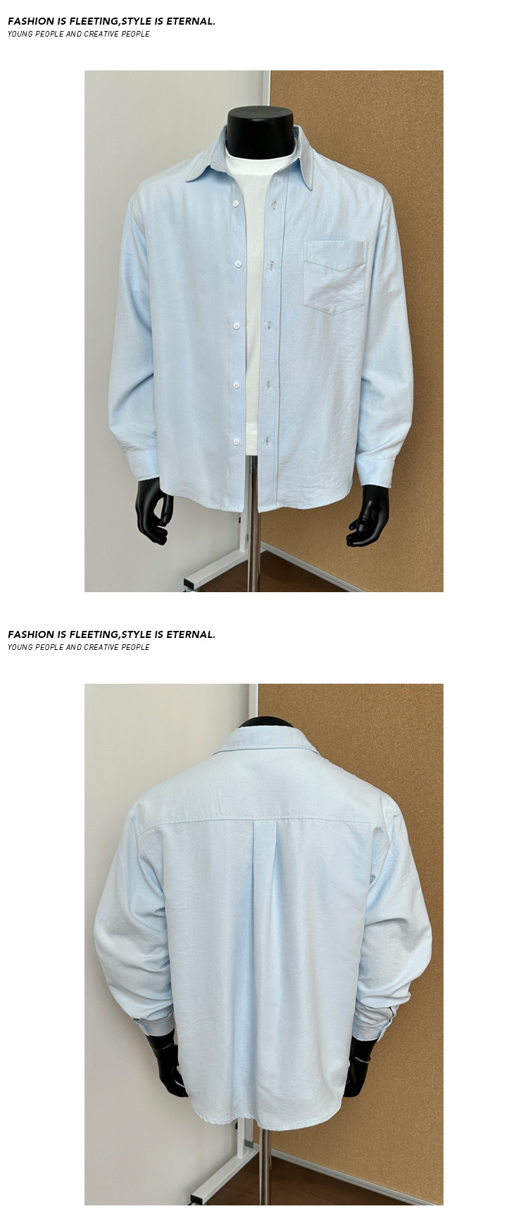 Retro Casual Herren Langarmhemd Einfarbig Modernes Herrenoberteil_voghion.com