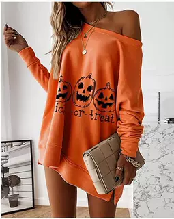 亚马逊2021秋季新款不规则气质通勤性感南瓜头印花长袖女工厂现货