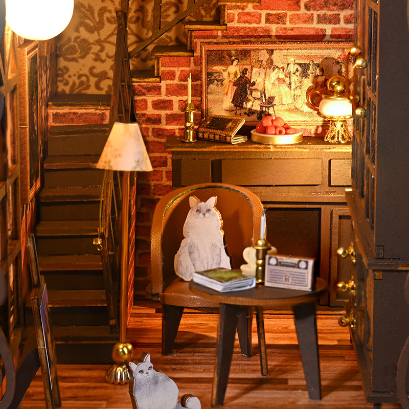 Hecho a mano DIY Cottage N ° 9 Castillo Secreto 2 Creativo tridimensional montado soporte de libro modelo decoración mini escena regalo de cumpleaños