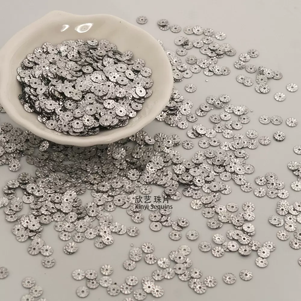 银色亮片系列服装配饰辅料厂家现货批发diy刺绣珠绣花朵3D花朵